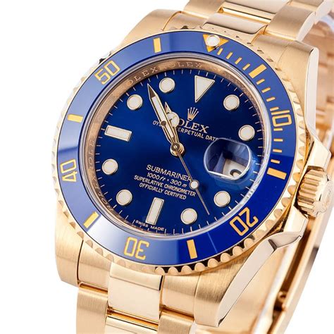 rolex submariner gold blue price.